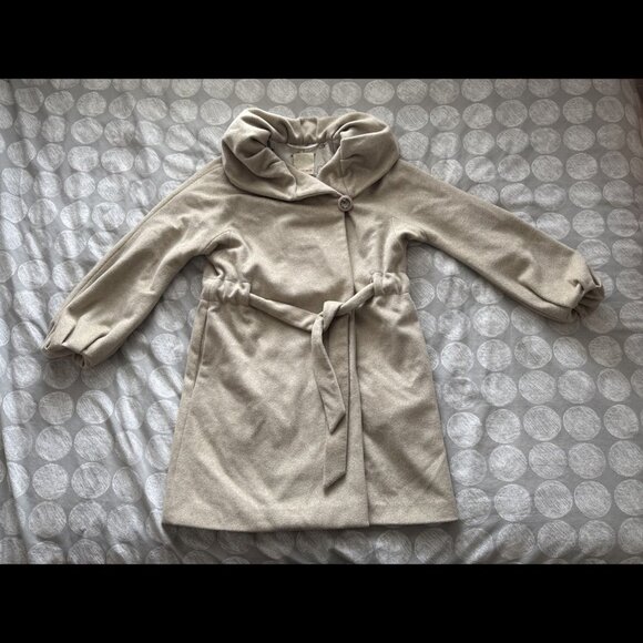 Rebecca Taylor Blanket Wrap Belted Cream Coat Sz 2 - Picture 1 of 15